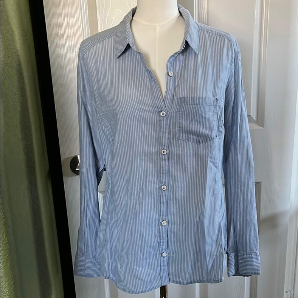 Caslon Blue Striped Blouse